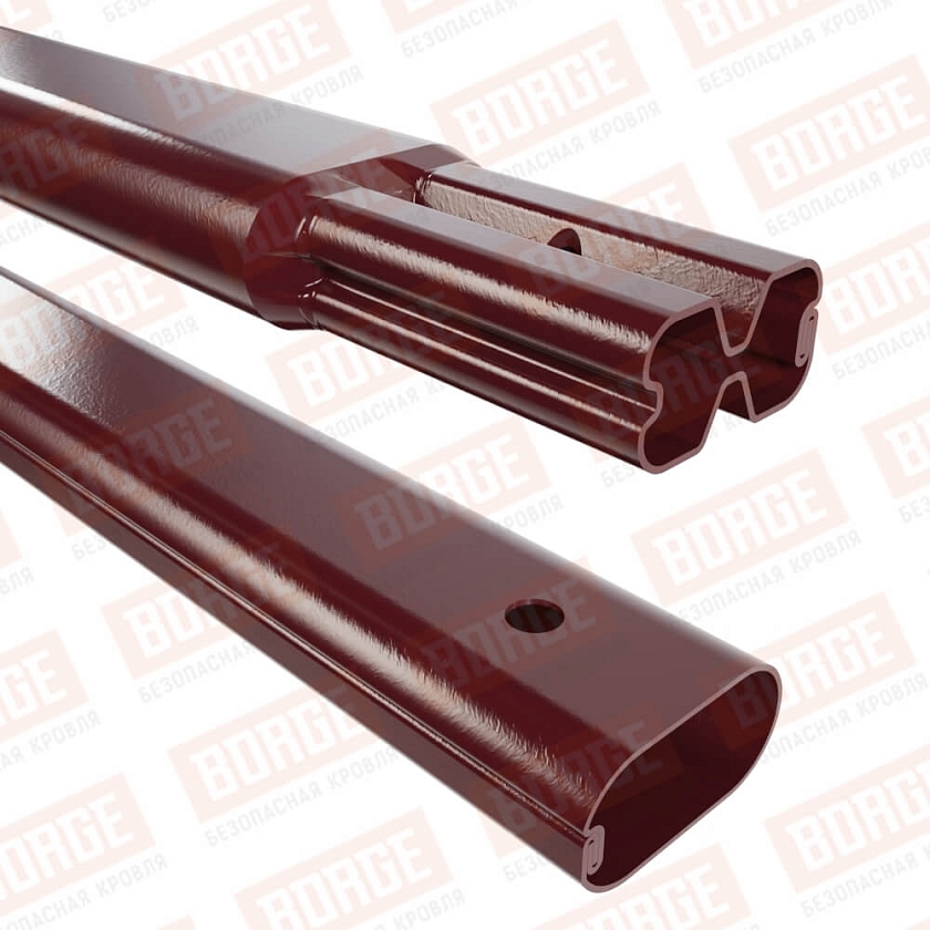 Труба снегозадержателя BORGE 45х25х1500, красное вино (RAL 3005)