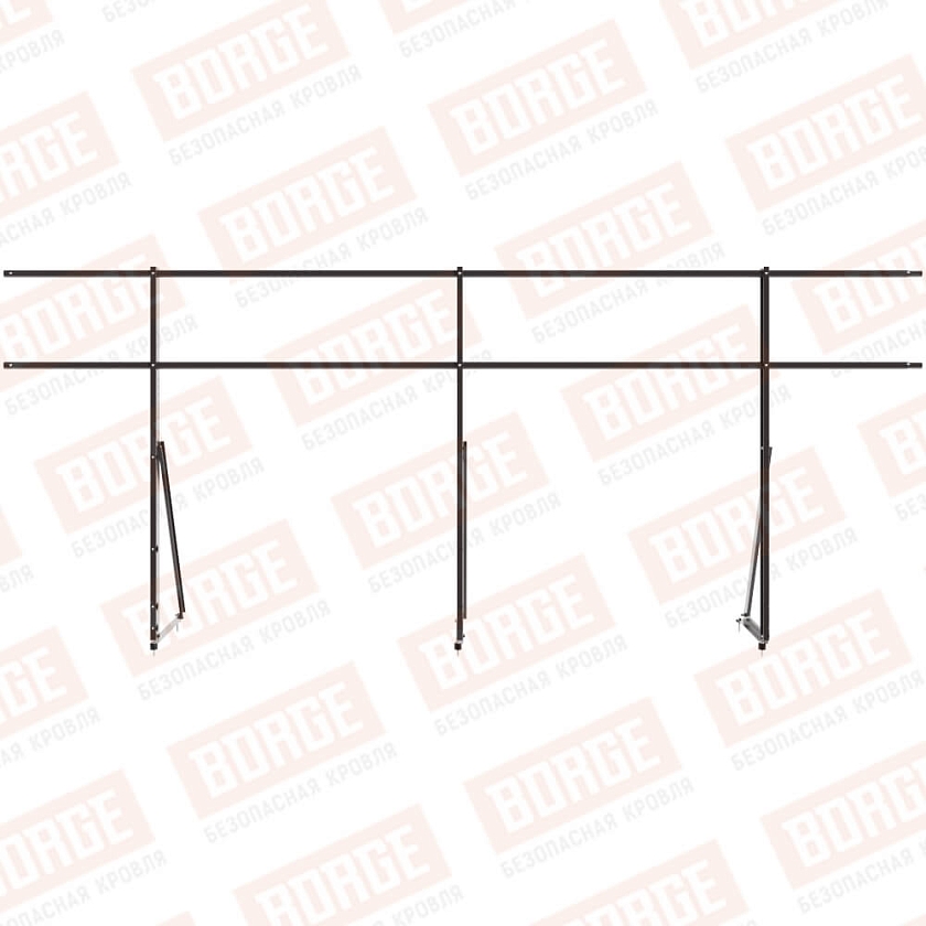 Ограждение кровельное Русский Рубеж H-120см, 3м, серо-коричневый (RAL 8019)