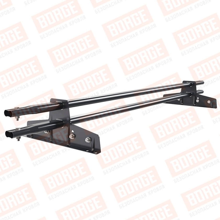 Снегозадержатель трубчатый Русский Рубеж 25х45мм, 1,5м, 2 опоры, для фальц. кров., серый графит (RAL 7024)