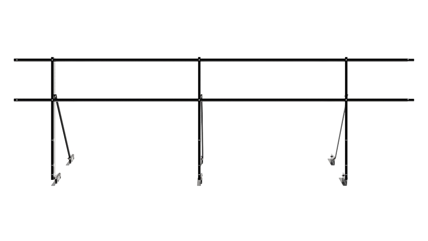 Ограждение кровельное NewLine H-90см, 3м, для фальцевой кровли, чёрный (RAL 9005)