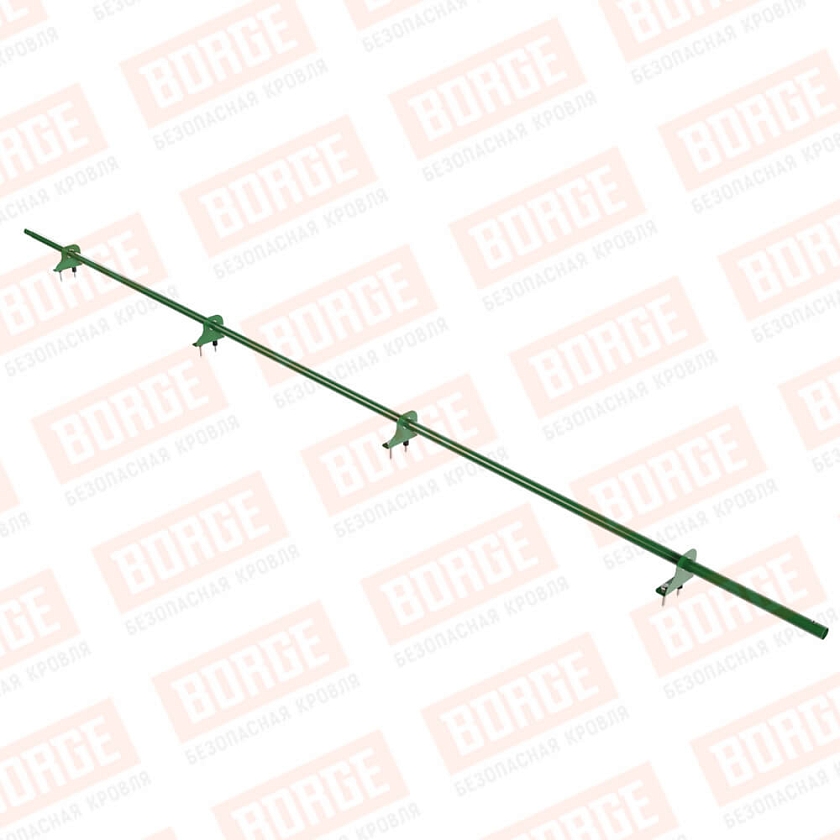 Снегозадержатель однотрубчатый NewLine 3м, D-25мм, 4 опоры, лиственно-зеленый (RAL 6002)