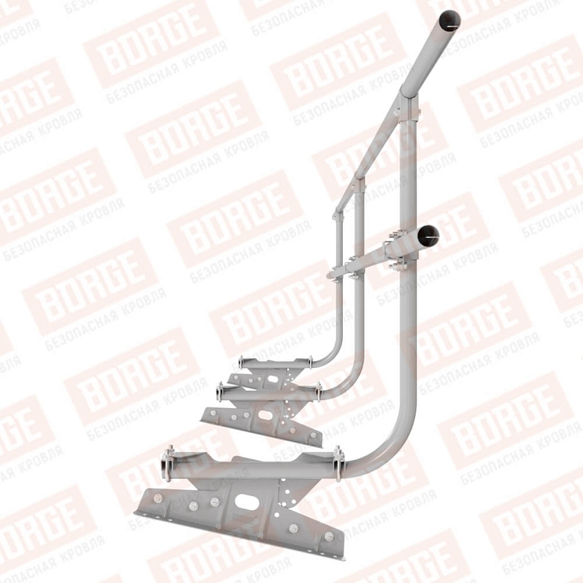 Ограждение кровельное BORGE H-90см, 3м, для фальцевой кровли, сигнально-серый (RAL 7004)
