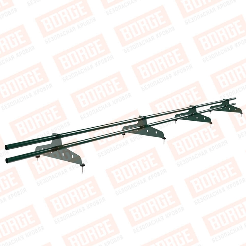 Снегозадержатель трубчатый NewLine 3м, D-25мм, 4 опоры, зеленый мох (RAL 6005)