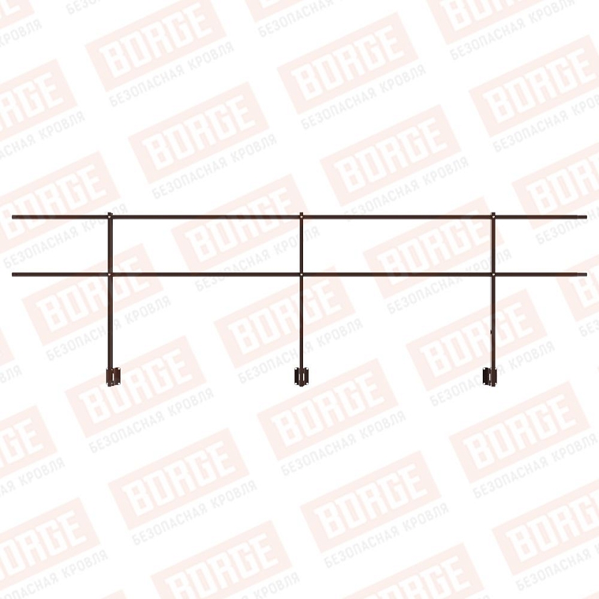 Ограждение парапетное NewLine H-90см, 3м, коричневый шоколад (RAL 8017)