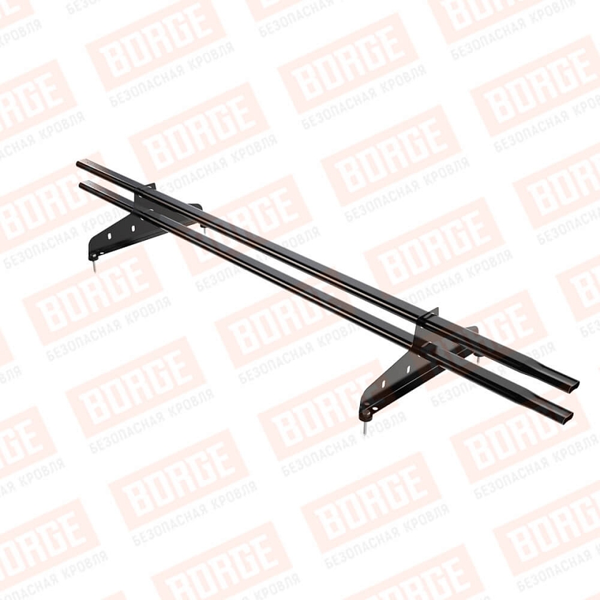 Снегозадержатель трубчатый NewLine 1,5м, 20x40мм, 2 опоры, чёрный (RAL 9005)