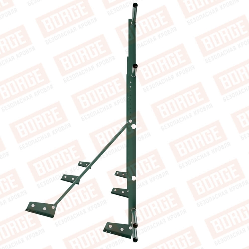 Ограждение декоративное NewLine H-120см, 3м, для фальц. кров., зеленый мох (RAL 6005), с двумя доп. трубами