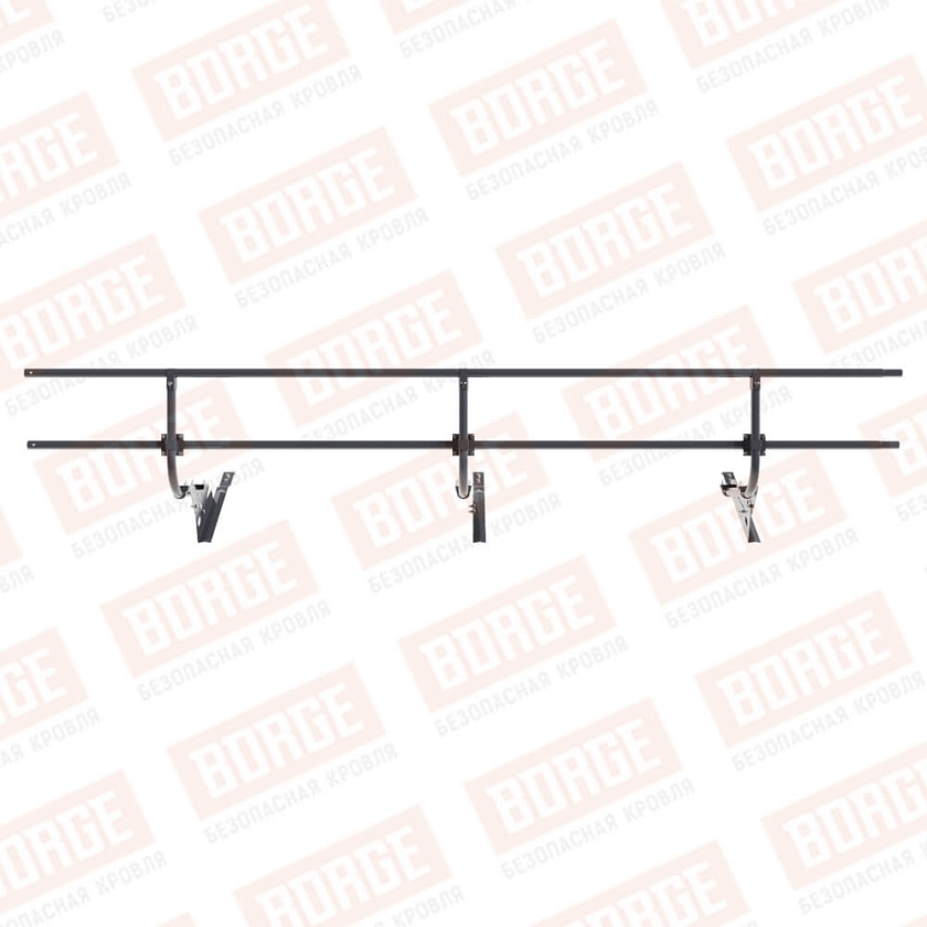 Ограждение кровельное BORGE H-60см, 3м, для черепичной кровли, серый графит (RAL 7024 matt)