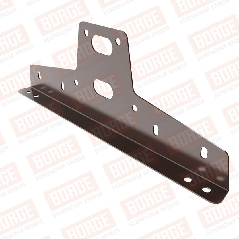 Универсальный кронштейн для переходного мостика Русский Рубеж, оцинк., коричневый шоколад (RAL 8017)