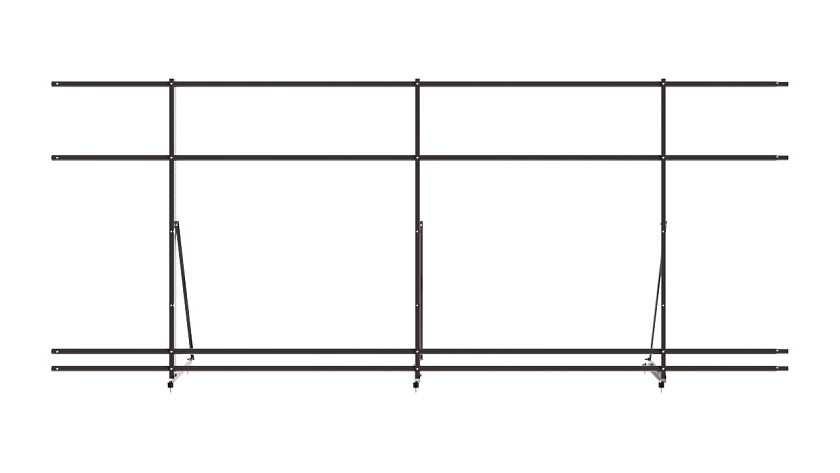 Ограждение кровельное NewLine H-120см, 3м, серо-коричневый (RR 32), с двумя доп. трубами