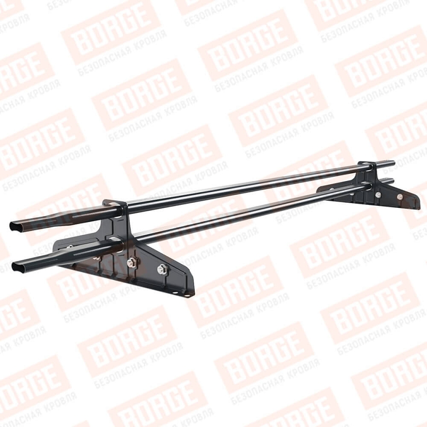 Снегозадержатель трубчатый Русский Рубеж 20х40мм, 1,5м, 2 опоры, для фальц. кровли, антрацитово-серый (RAL 7016)