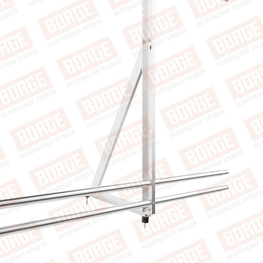 Ограждение кровельное Русский Рубеж H-120см, 3м, цинк, с двумя доп. трубами