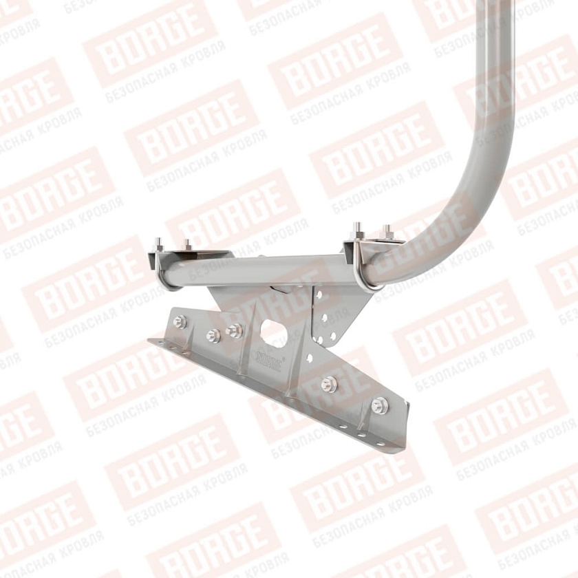 Ограждение кровельное BORGE H-120см, 3м, для фальцевой кровли, бело-алюминиевый (RAL 9006)