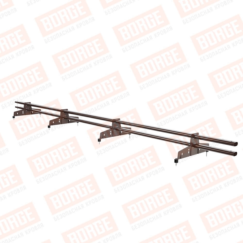 Снегозадержатель трубчатый Русский Рубеж 25х45мм, 3м, 4 опоры, окрашенный (NL-807)