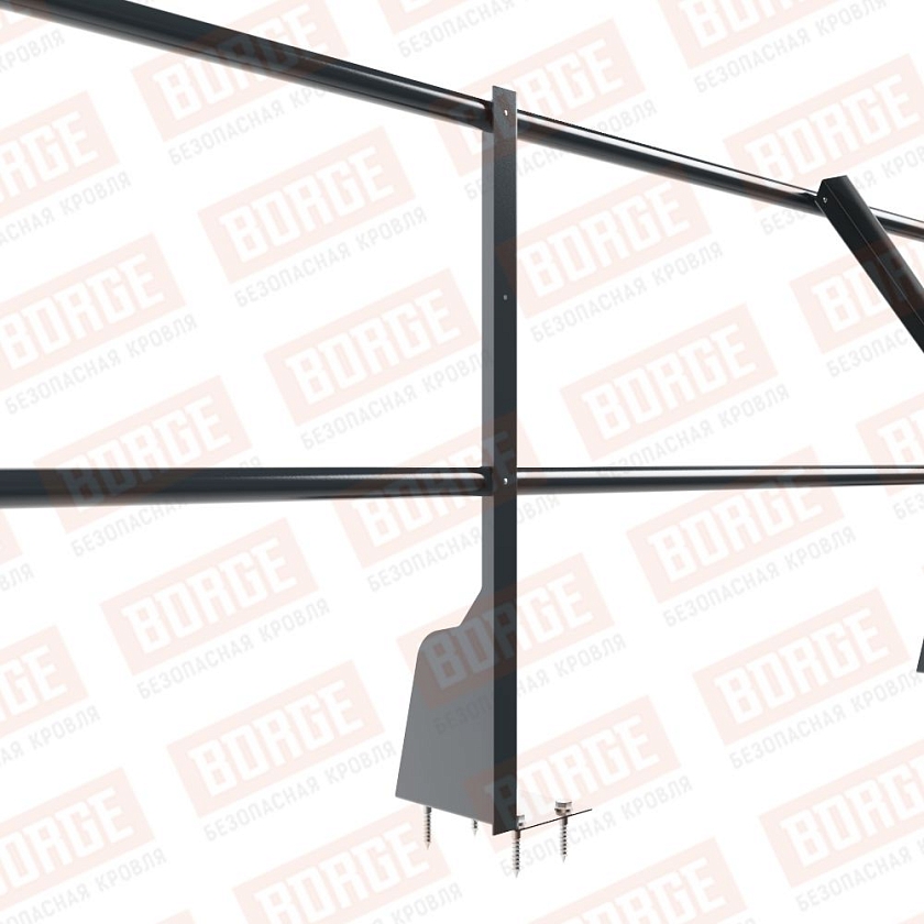 Ограждение плоских кровель NewLine Н-60, 3м, верхнее крепление, антрацитово-серый (RAL 7016)