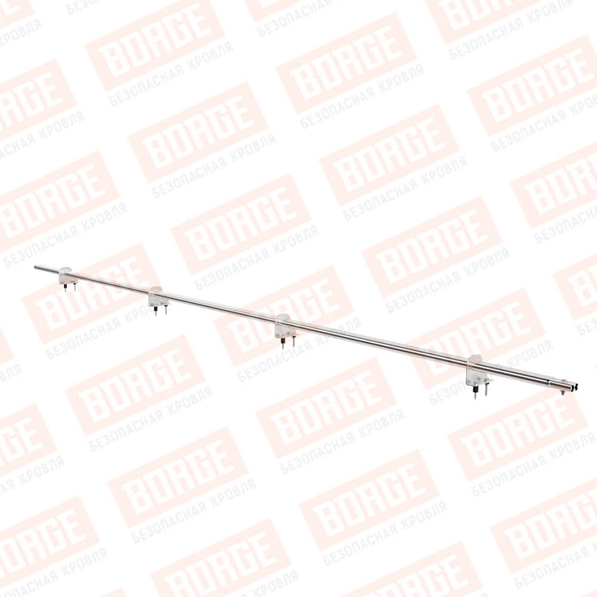 Снегозадержатель однотрубчатый BORGE 3м, 4 опоры, цинк