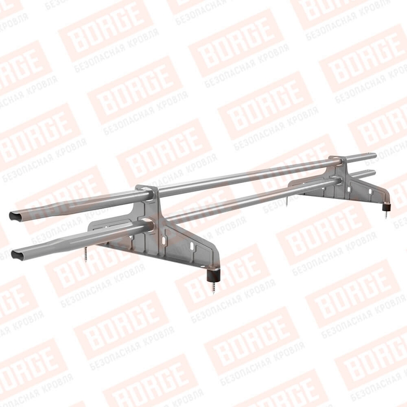 Снегозадержатель трубчатый Русский Рубеж 20х40мм, 1,5м, 2 опоры, сигнально-серый (RAL 7004)