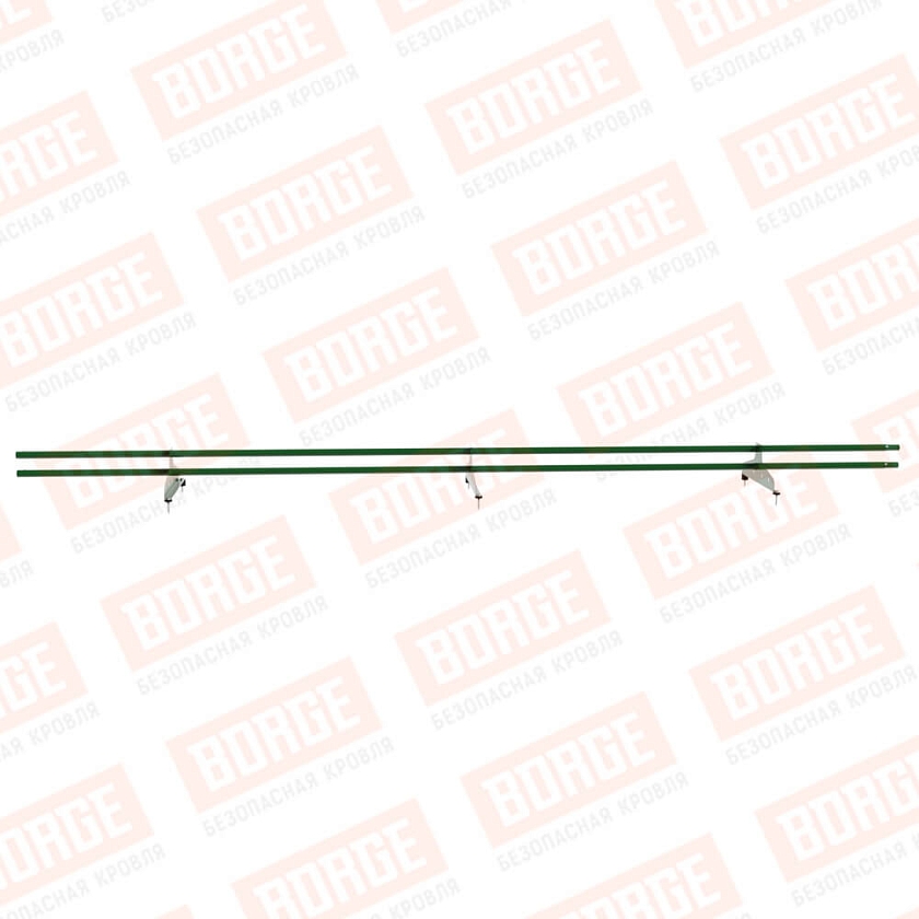 Снегозадержатель трубчатый NewLine 3м, D-25мм, 3 опоры, лиственно-зеленый (RAL 6002)