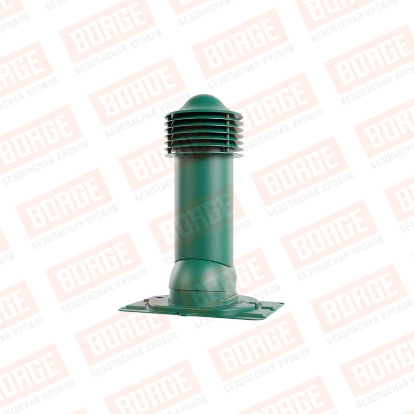 Труба вентиляционная Viotto с универсальным проходным элементом, d-150мм, утепленная, зеленый мох (RAL 6005)