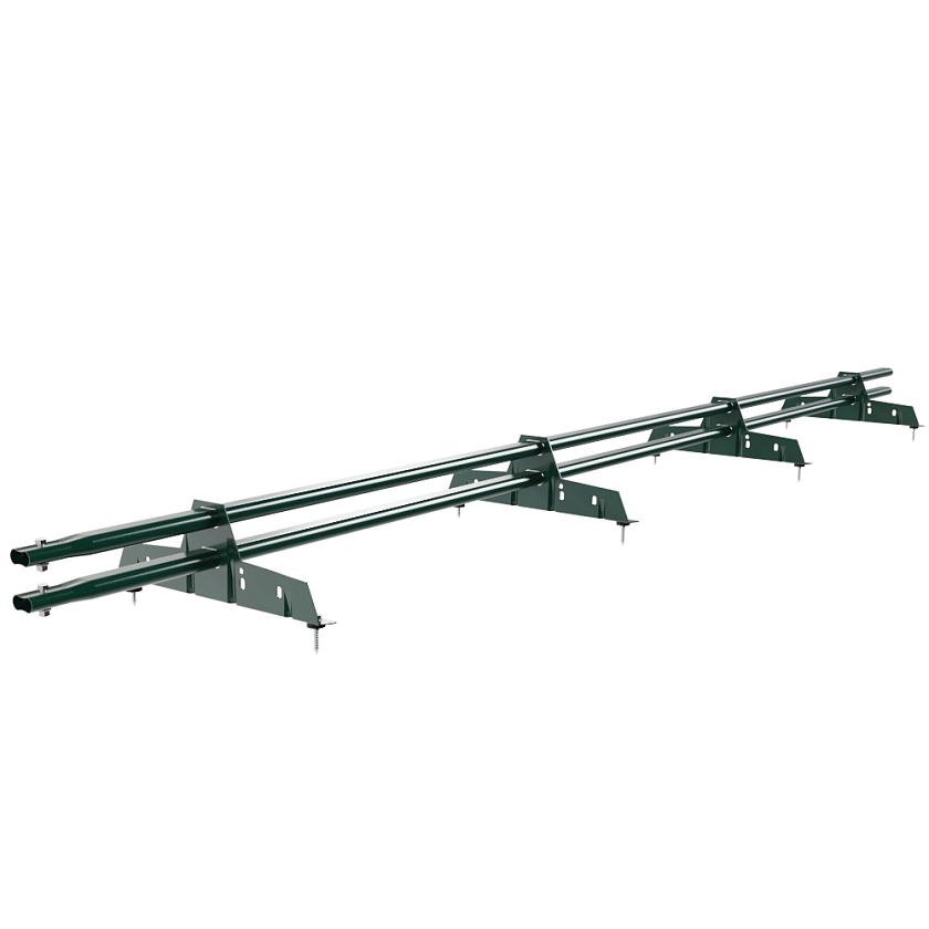 Снегозадержатель трубчатый Русский Рубеж 25х45мм, 3м, 4 опоры, зеленый мох (RAL 6005)