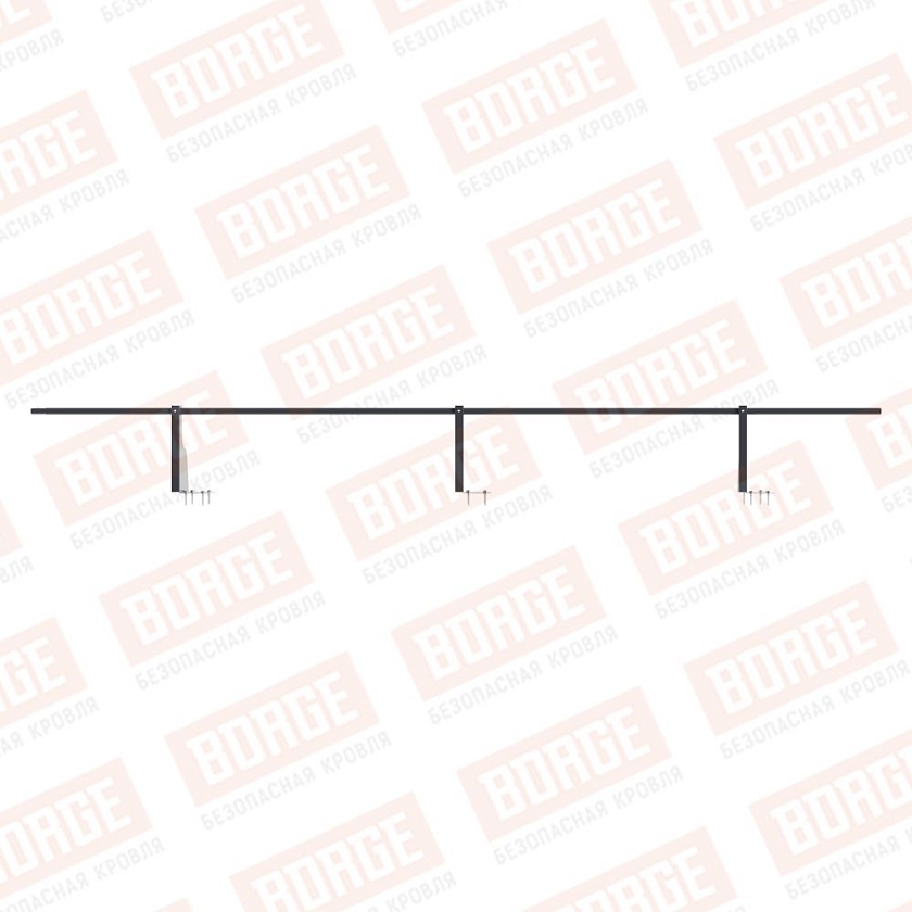 Ограждение плоских кровель Русский Рубеж Н-30, 3м, верхнее крепление, серый графит (RAL 7024)