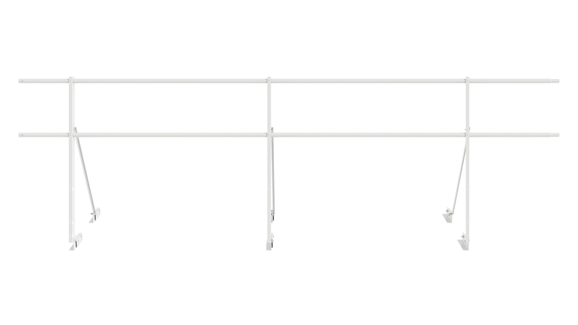 Ограждение кровельное NewLine H-90см, 3м, для фальцевой кровли, сигнально-белый (RAL 9003)
