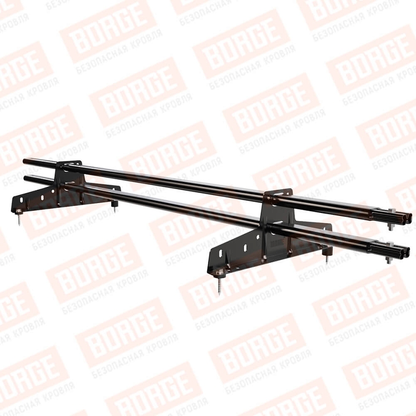 Снегозадержатель трубчатый BORGE 1,5м, 2 опоры, чёрный (RAL 9005 matt)