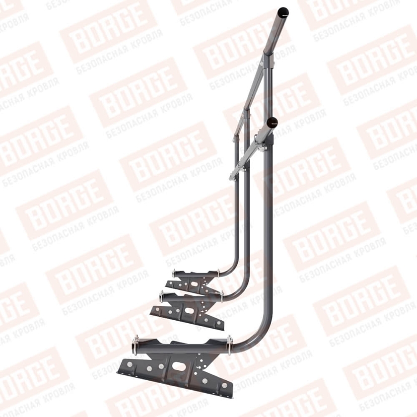 Ограждение кровельное BORGE H-120см, 3м, для фальцевой кровли, серый графит (RAL 7024)