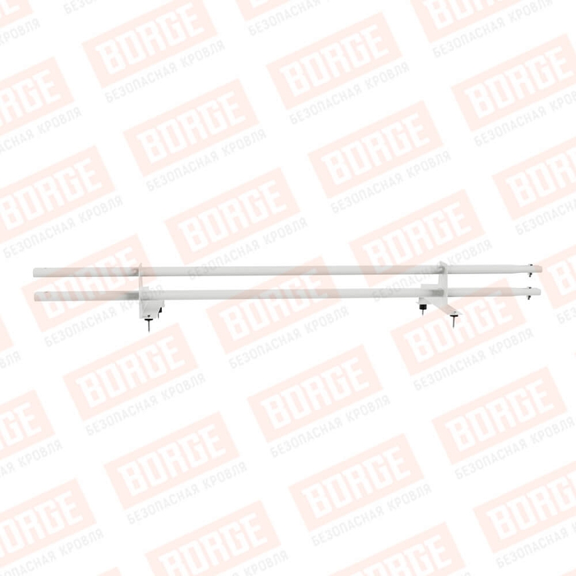 Снегозадержатель трубчатый Русский Рубеж 1,5м, 2 опоры, для МЧ с выс. ступ., сигнально-белый (RAL 9003), 350мм