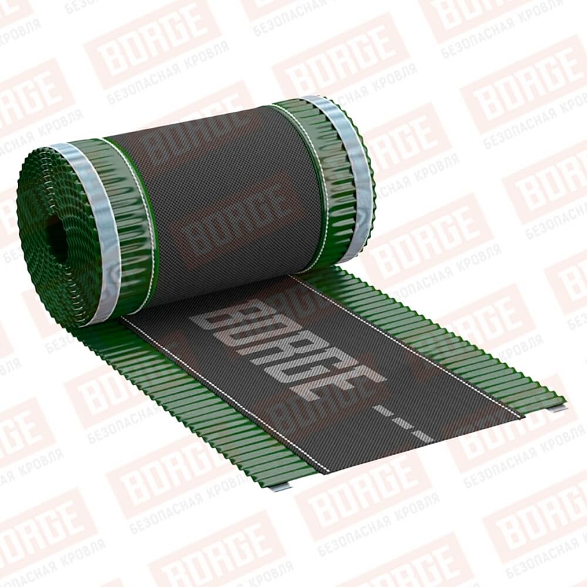 Лента коньковая BORGE 240мм*5м, хромовый зеленый (RAL 6020)