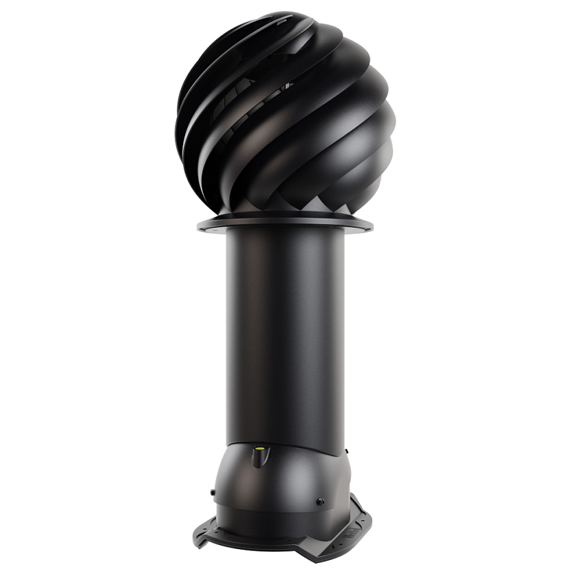 Роторная вентиляция Viotto, для МЧ Каскад, d-150мм, утепленная, чёрный (RAL 9005)