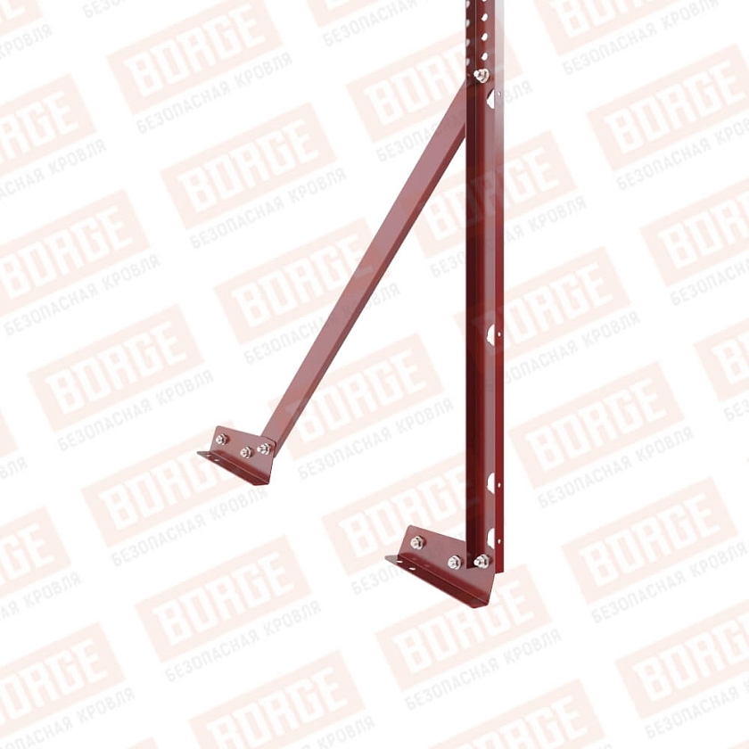 Ограждение кровельное Русский Рубеж H-120см, 3м, для фальцевой кровли, коричнево-красный (RAL 3011)