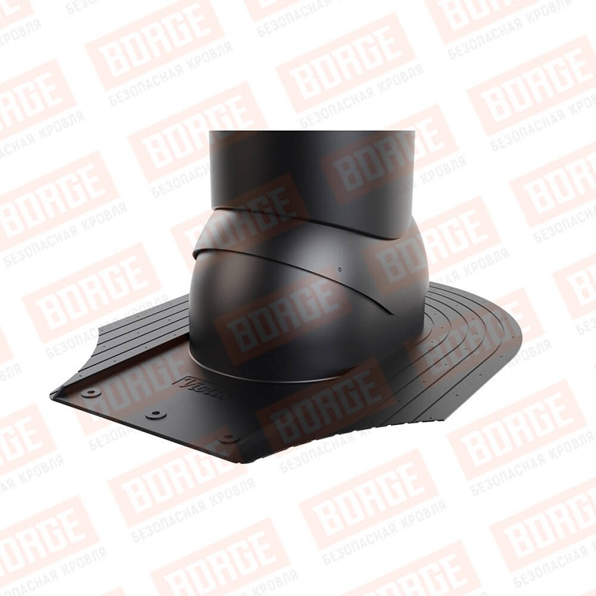 Труба вентиляционная Viotto, для мягкой кровли при монтаже, d-150мм, утепленная, чёрный (RAL 9005)