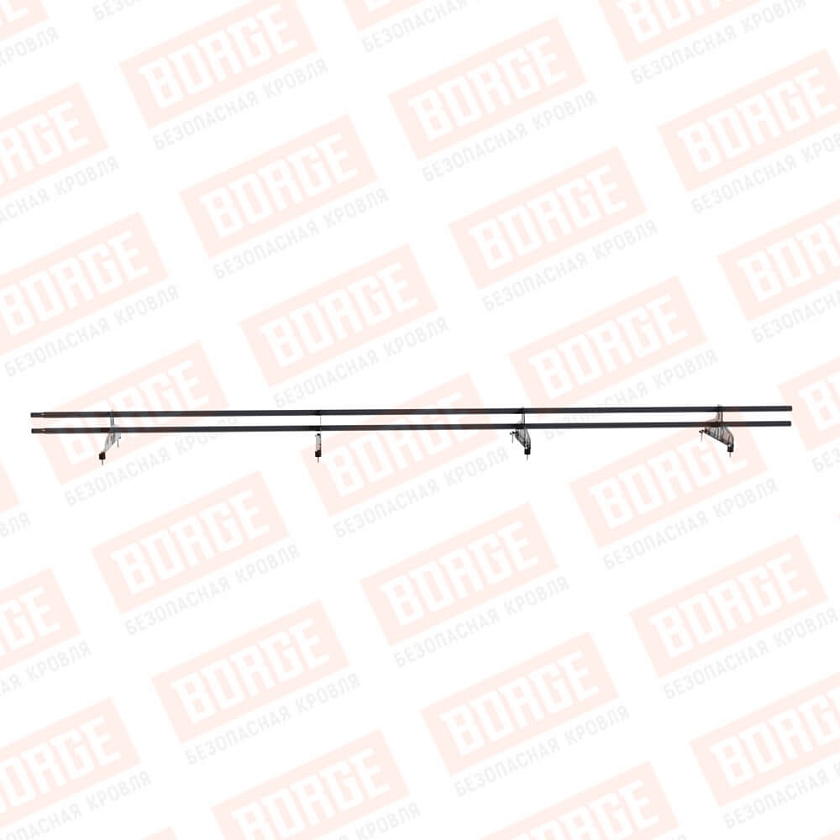 Снегозадержатель трубчатый Русский Рубеж D-25мм, 3м, 4 опоры, серый графит (RAL 7024)