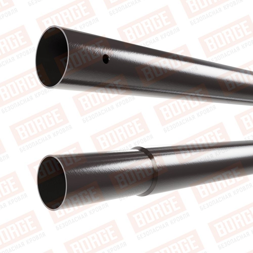 Труба Русский Рубеж D-25мм, 3м, оцинк., серо-коричневый (RAL 8019)