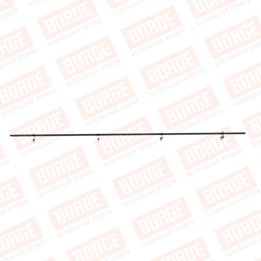 Снегозадержатель однотрубчатый NewLine 3м, D-25мм, 4 опоры, серый графит (RAL 7024)
