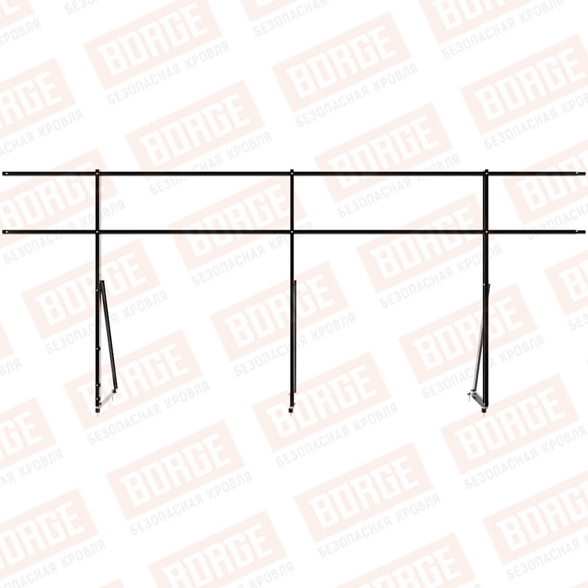 Ограждение кровельное Русский Рубеж H-120см, 3м, чёрный (RAL 9005)
