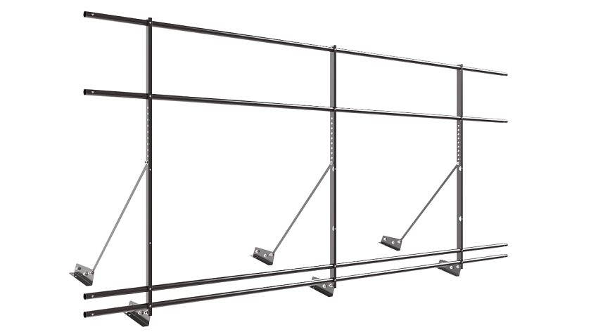 Ограждение кровельное NewLine H-120см, 3м, для фальц. кров., серо-коричневый (RR 32), с двумя доп. трубами