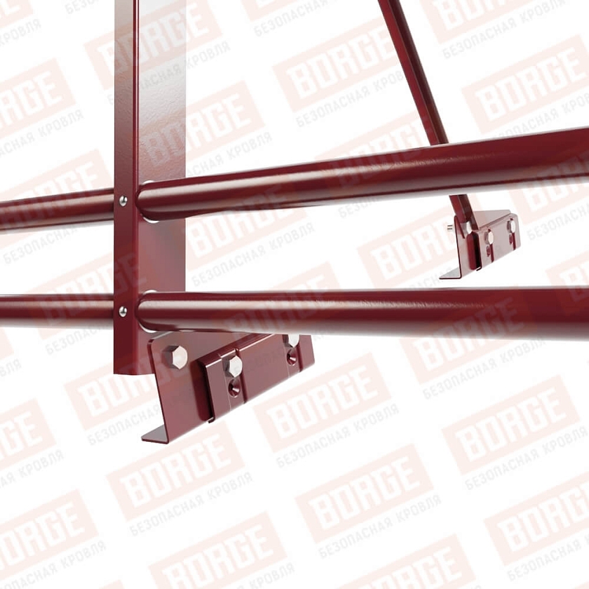 Ограждение декоративное NewLine H-120см, 3м, для фальц. кров., красное вино (RAL 3005), с двумя доп. трубами