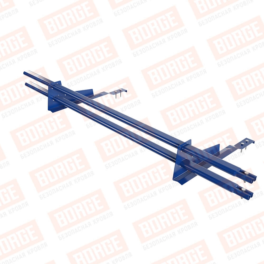 Снегозадержатель трубчатый BORGE 1,5м, 2 опоры, для черепичной кровли, сигнально-синий (RAL 5005)