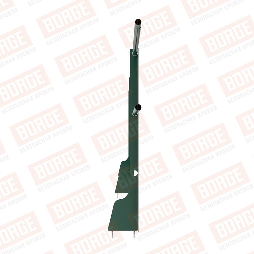 Ограждение плоских кровель Русский Рубеж Н-90, 3м, верхнее крепление, зеленый мох (RAL 6005)