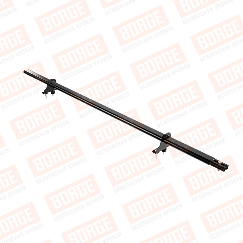 Снегозадержатель однотрубчатый BORGE 1,5м, 2 опоры, чёрный (RAL 9005 matt)