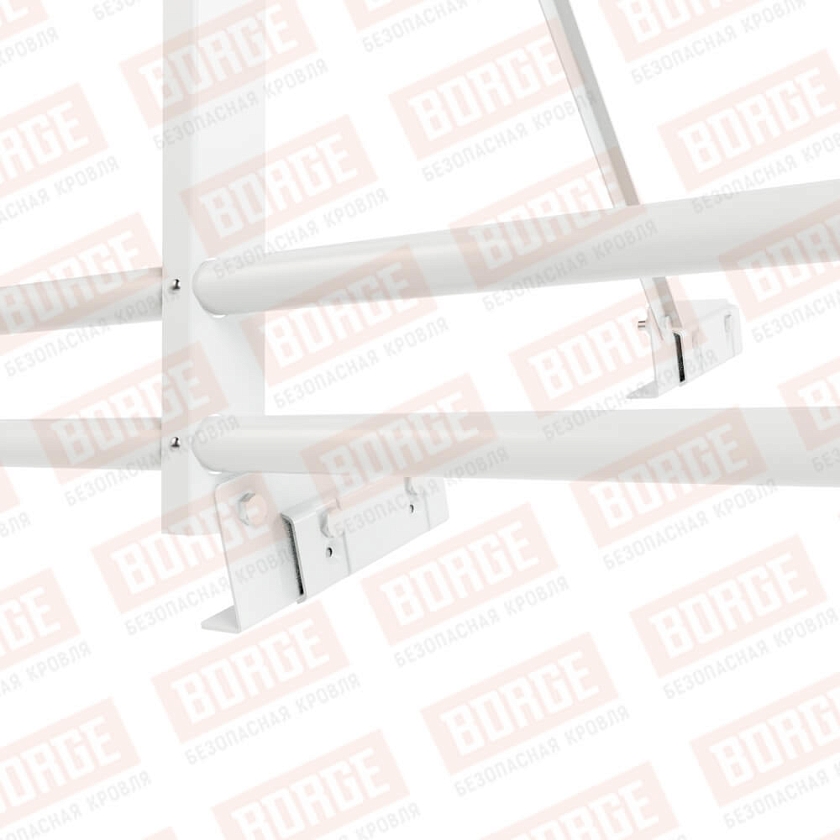 Ограждение декоративное NewLine H-120см, 3м, для фальц. кров., сигнально-белый (RAL 9003), с двумя доп. трубами