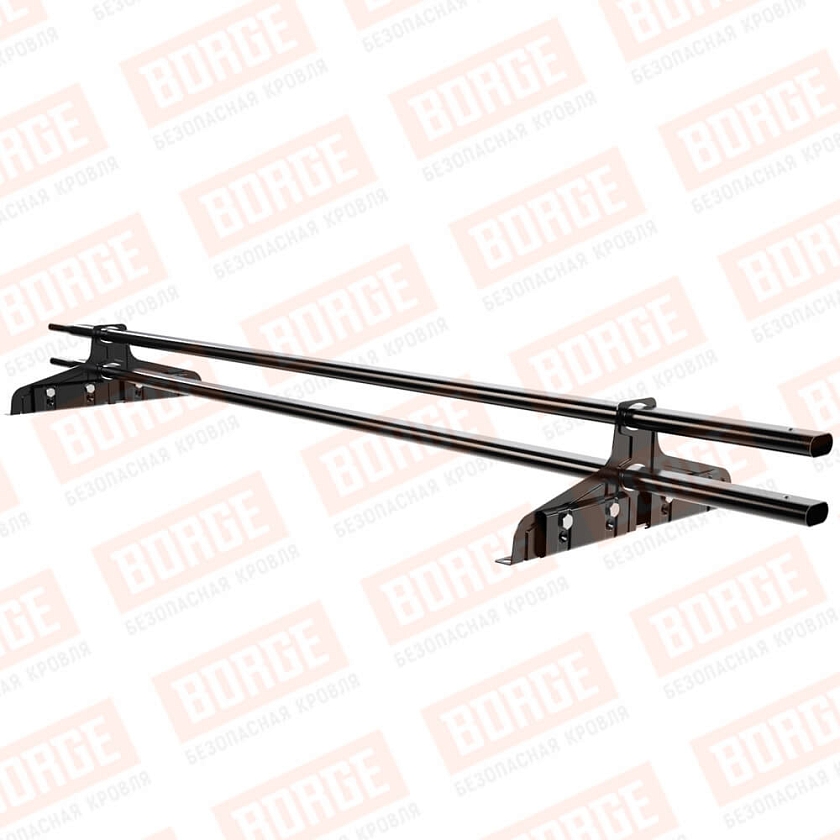 Снегозадержатель трубчатый Русский Рубеж 20х40мм, 1,5м, 2 опоры, для фальц. кровли, чёрный (RAL 9005)