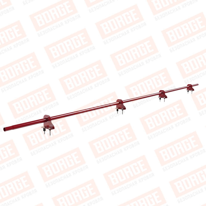 Снегозадержатель однотрубчатый NewLine 3м, D-25мм, 4 опоры, рубиново-красный (RAL 3003)