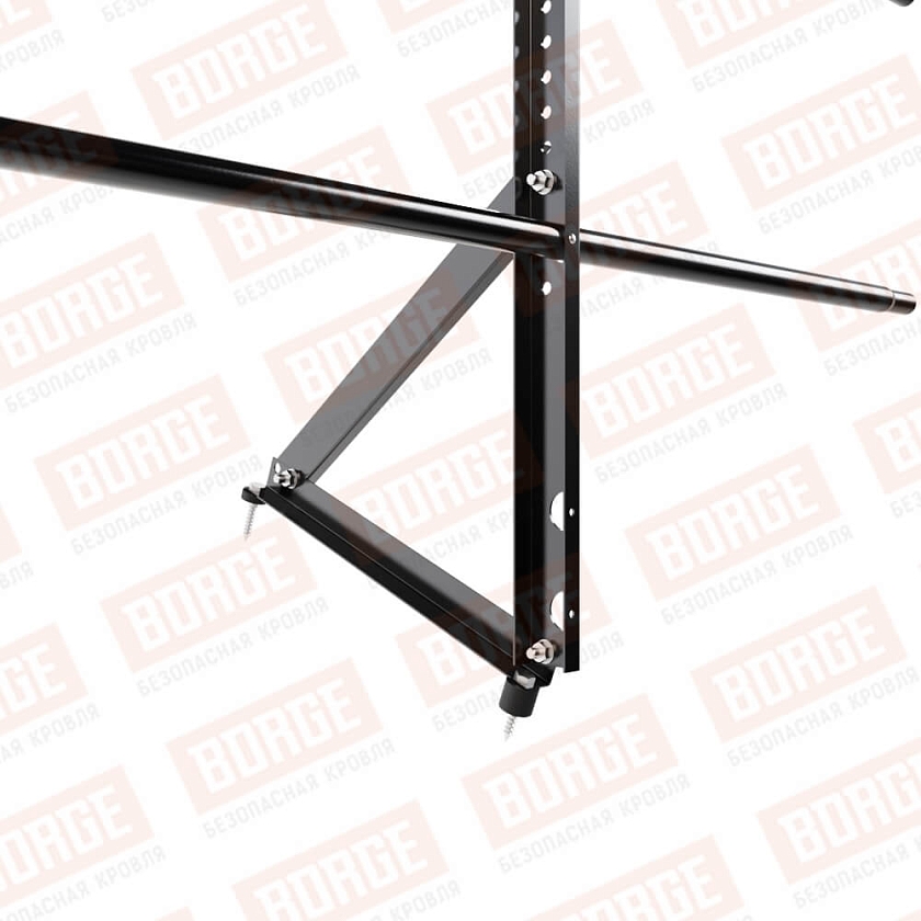 Ограждение кровельное Русский Рубеж H-60см, 3м, чёрный (RAL 9005)