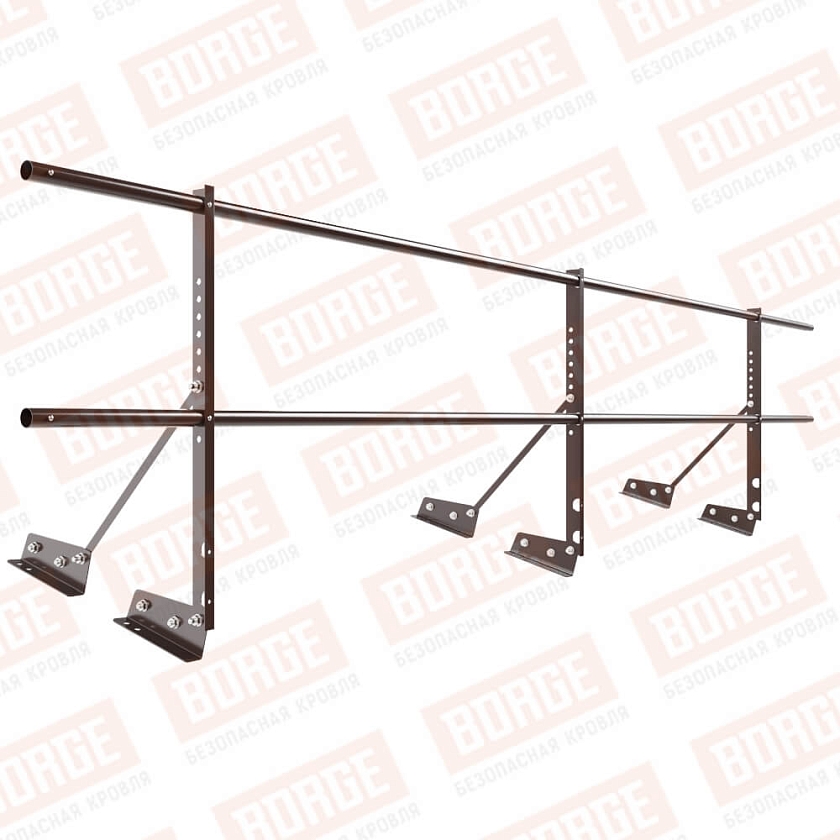 Ограждение декоративное NewLine H-60см, 3м, для фальцевой кровли, коричневый шоколад (RAL 8017)