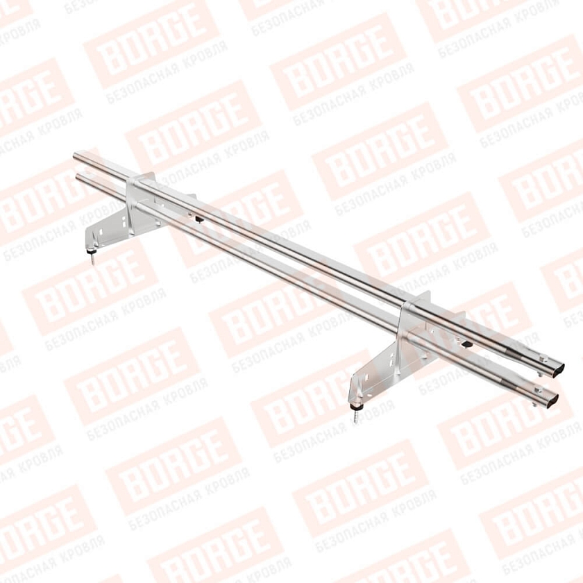 Снегозадержатель трубчатый Русский Рубеж 25х45мм, 1,5м, 2 опоры, цинк