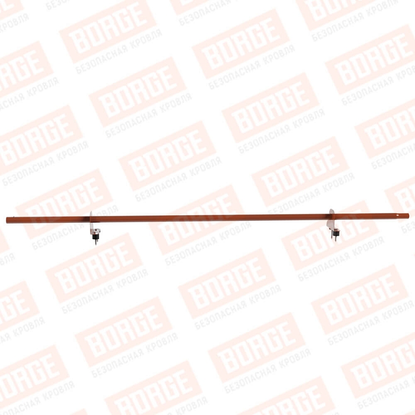 Снегозадержатель однотрубчатый NewLine 1,5м, D-25мм, 2 опоры, терракотовый (RAL 8004)