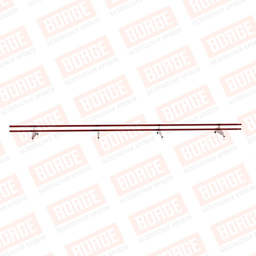 Снегозадержатель трубчатый NewLine 3м, D-25мм, 4 опоры, коричнево-красный (RAL 3011)