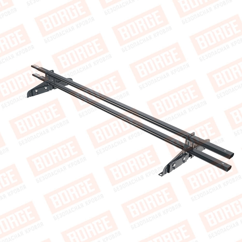 Снегозадержатель трубчатый Русский Рубеж 20х40мм, 1,5м, 2 опоры, для фальц. кровли, антрацитово-серый (RAL 7016)